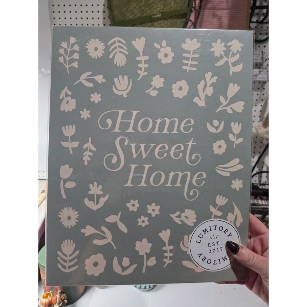 Lumitory "Home Sweet Home" Floral Craft Stencil